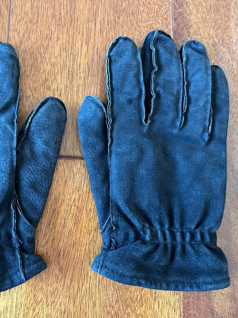 Nubuck Leather Thinsulate Gloves Black Women's Large Warm